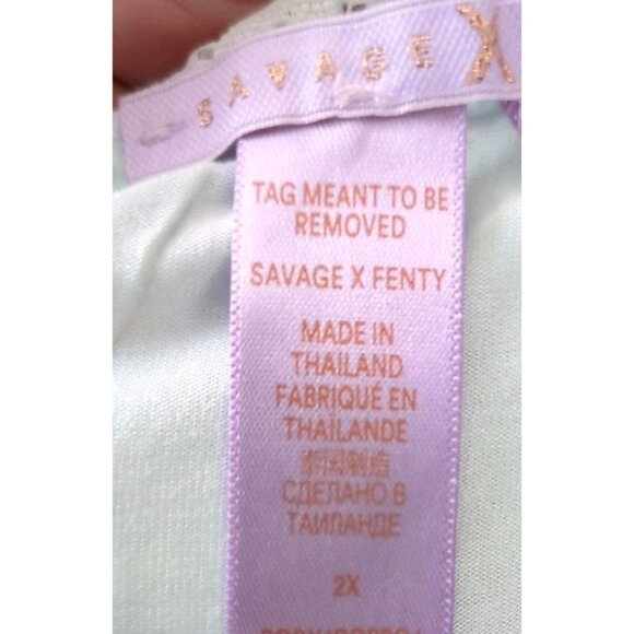 Savage X Fenty A Peek Behind the Lace Cami Aqua Blue Size 2X New With Tags - Picture 5 of 6